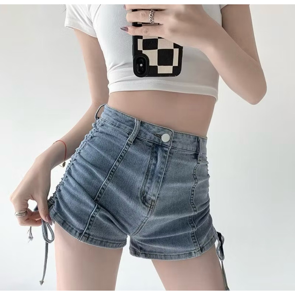 JJ Studio Celana Jeans Wanita Highwaist Pendek Premium