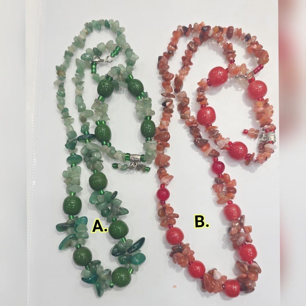 Satu set kalung dan gelang batu kalimantan (pendek)