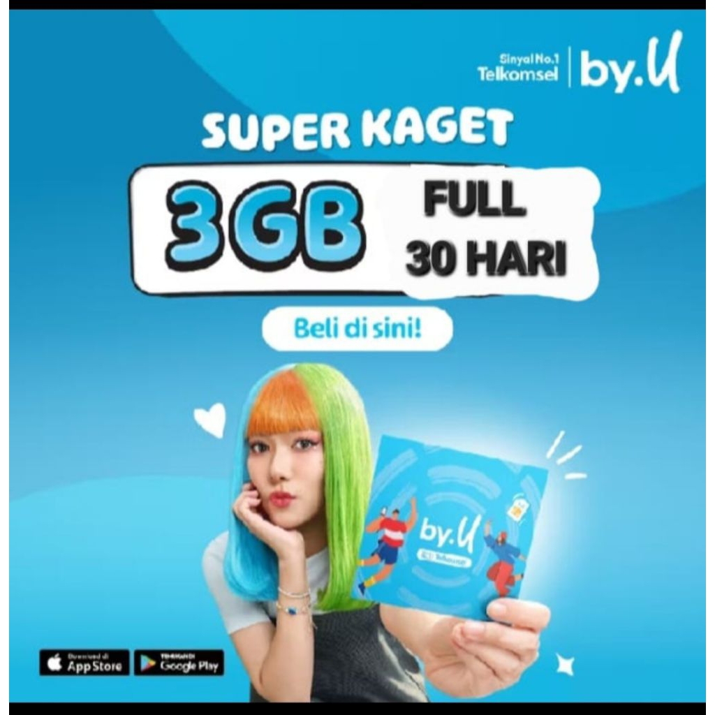 Kartu Perdana Telkomsel by.U Kosong - Kuota 0, Pulsa 0, Masa Aktif Selamanya