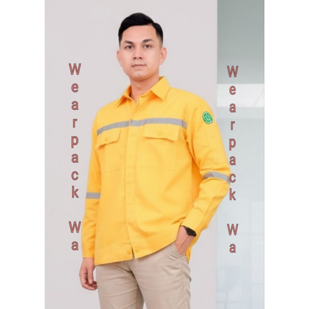 Baju Proyek Kuning Lengan Panjang Safety