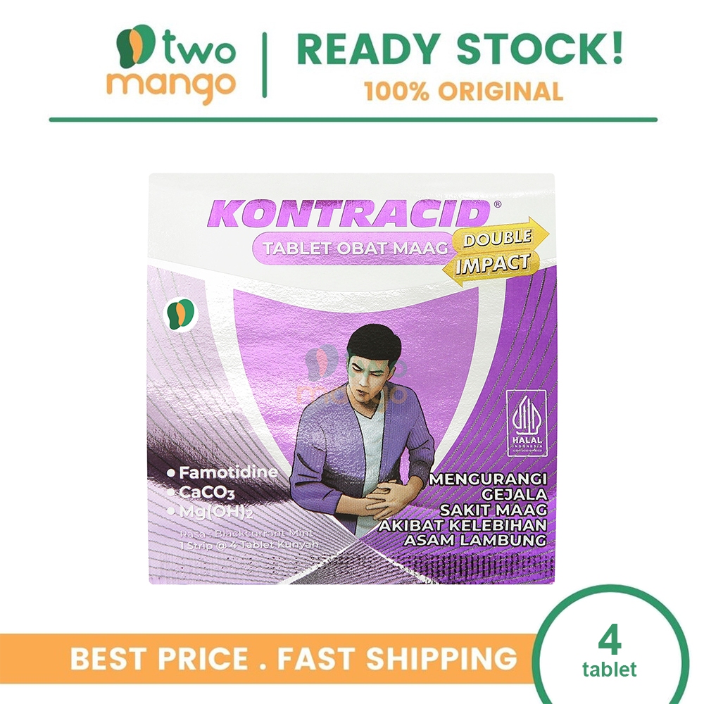 KONTRACID 1 STRIP 4 TABLET | OBAT MAAG, ASAM LAMBUNG, GERD, MUAL