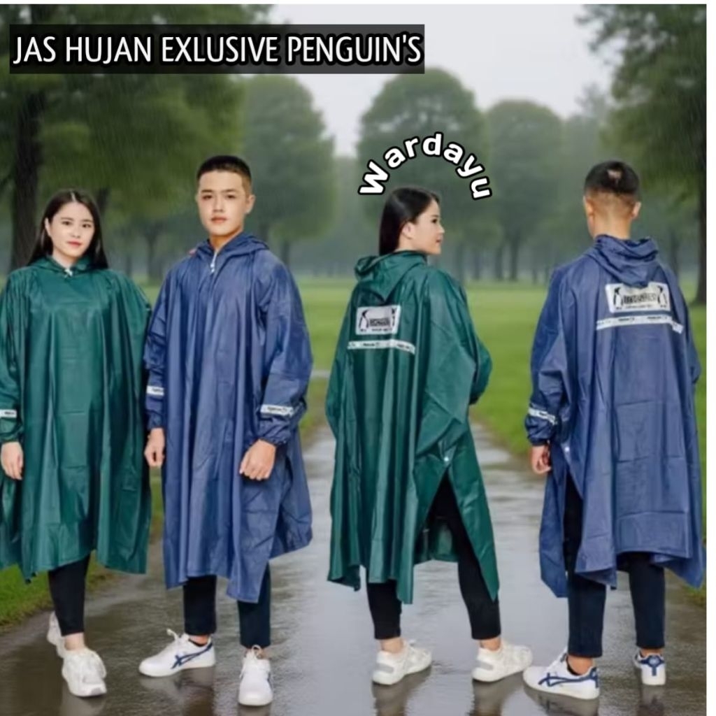 Jas Hujan Penguin Ponco Lengan Pinguin EXCLUSIVE  Pvc