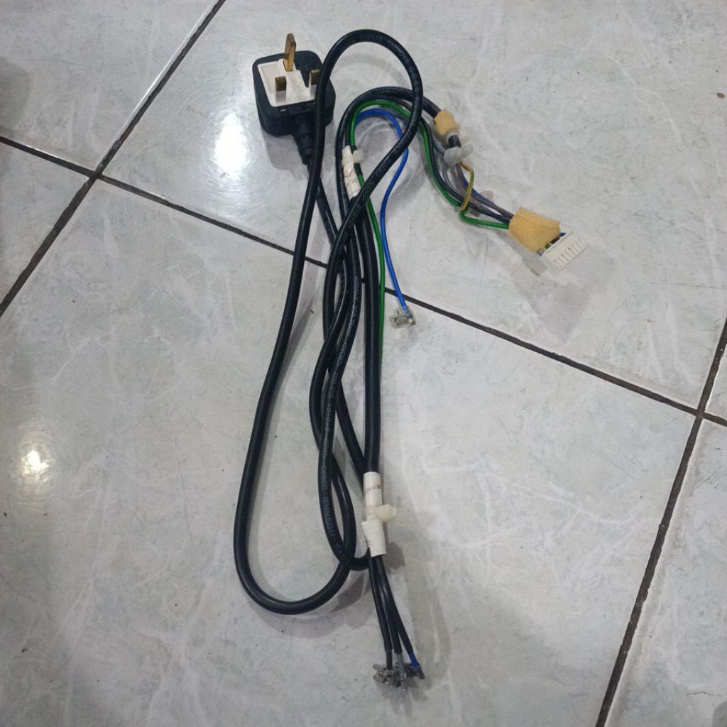 KABEL POWER KULKAS PANASONIC KAKI 3 + KABEL COMPRESSOR HITAM