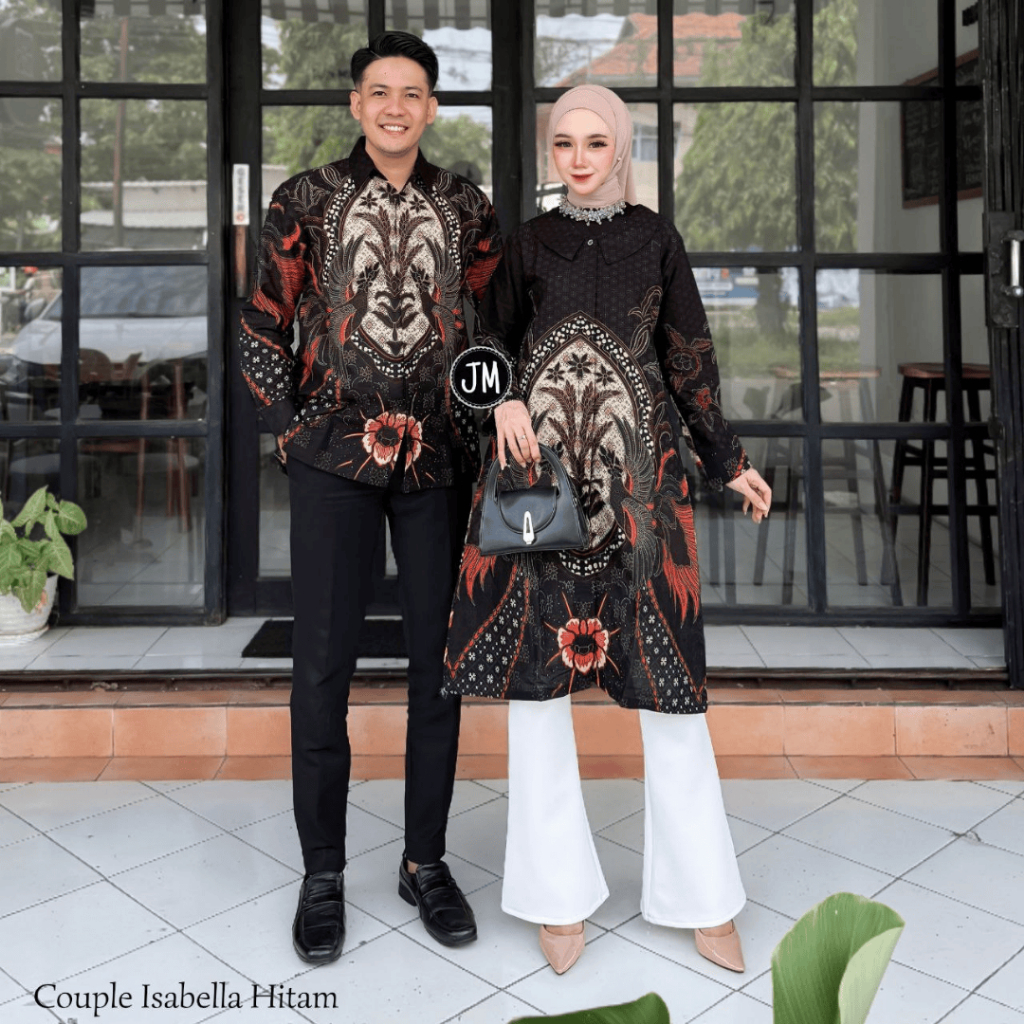 Baju Batik Couple Wanita Pria Katun Motif Batik Modern Size M-XXXL 02