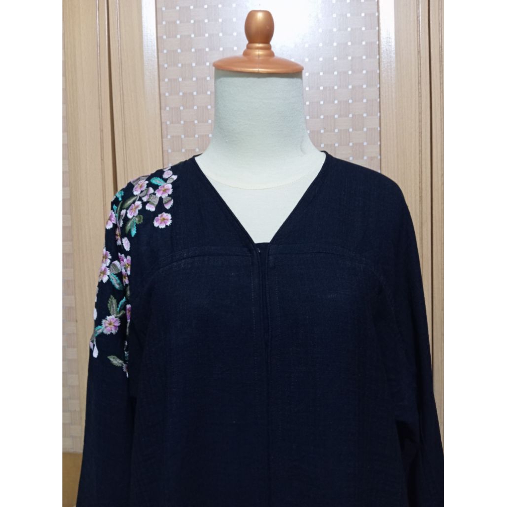 Abaya Ori Bordir Bunga (Preloved)