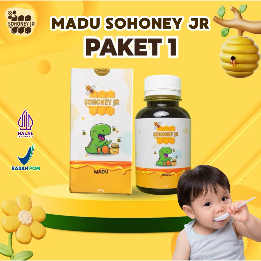 Sohoney Jr 100% Original - Madu Anak Penambah Nafsu Makan Menaikan Berat Badan Paket 1