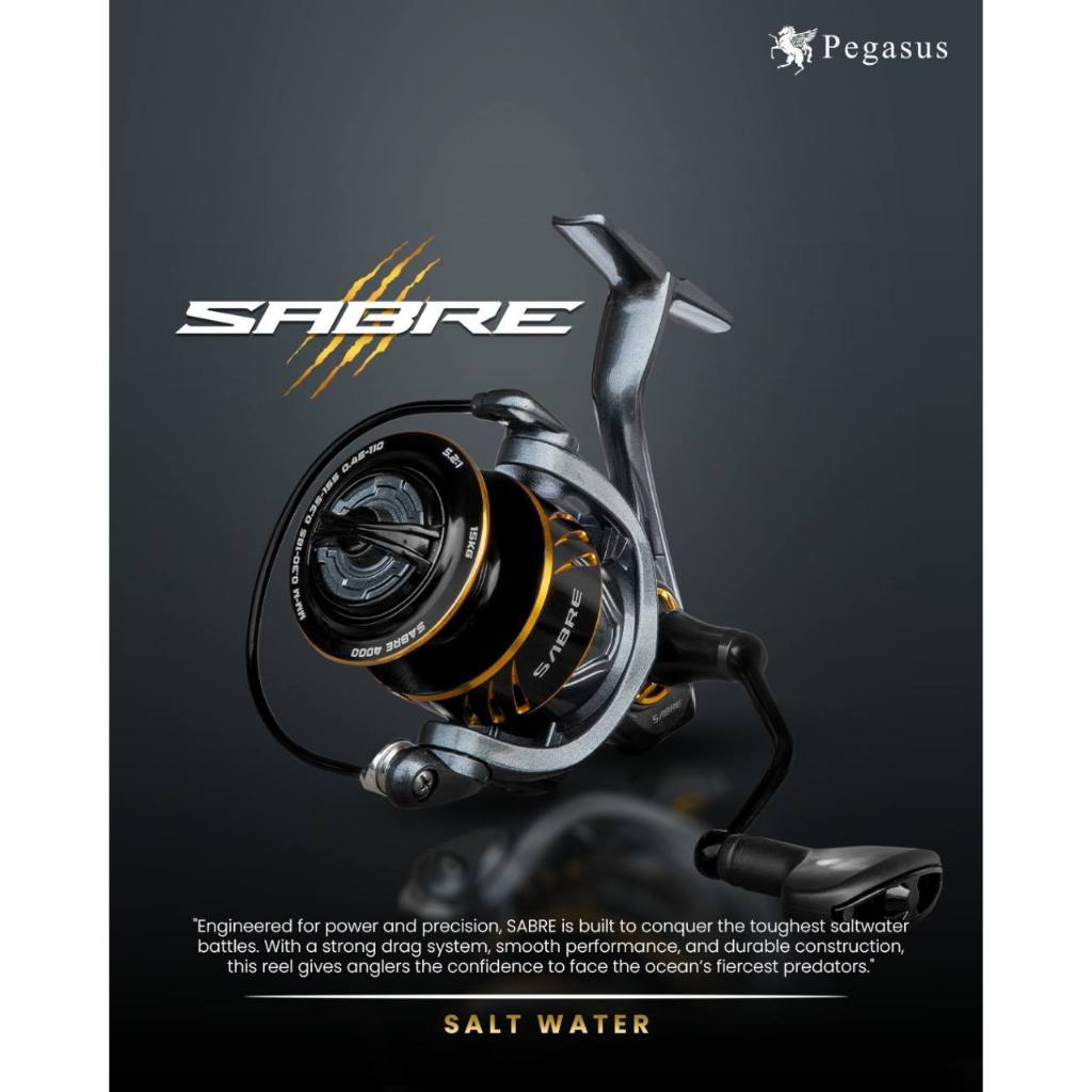 Reel SPINNING PEGASUS SABRE SALTWATER (POWER HANDLE)