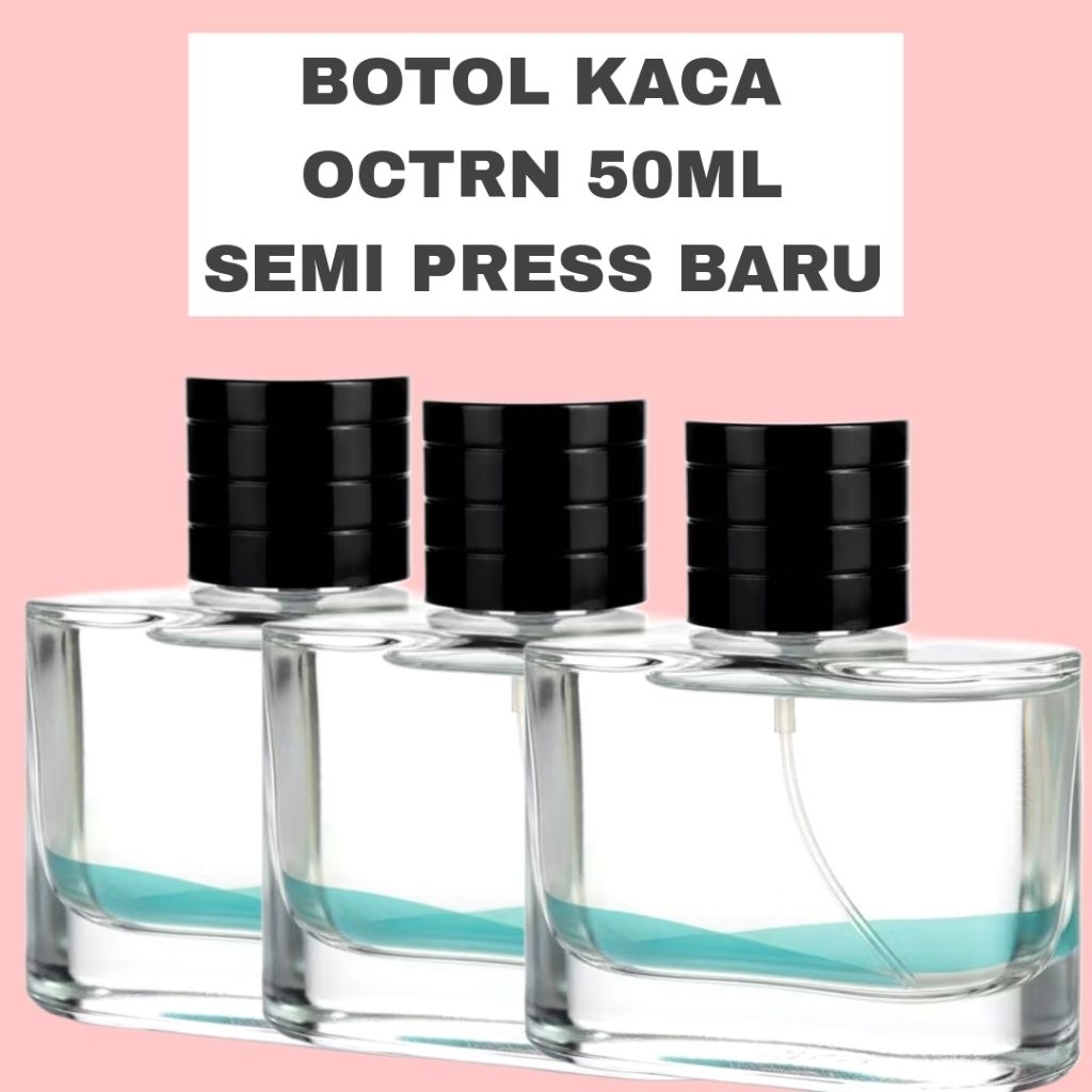 [LUSINAN] BOTOL PARFUM KACA 50ML - BOTOL PARFUM REFILL KACA 50ML - BOTOL OCTRN - HANYA BOTOL