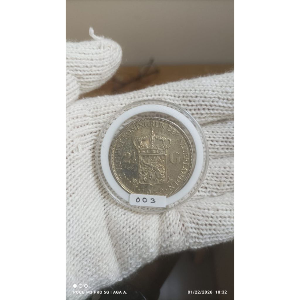 Koin Perak / Silver - 2½ Gulden / 2,5 Gulden / 2.5 Gulden - Wilhelmina - Netherlands East Indies -19