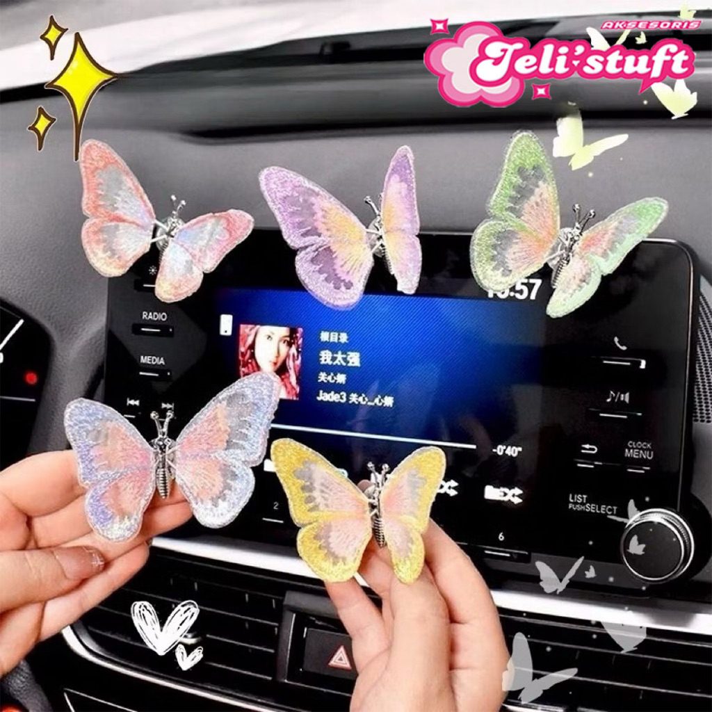 COD Dekorasi Mobil/Kupu-kupu Aksesoris Fesyen/ Dekorasi Kupu-kupu Mobil/Aksesoris Fashion Kupu-kupu