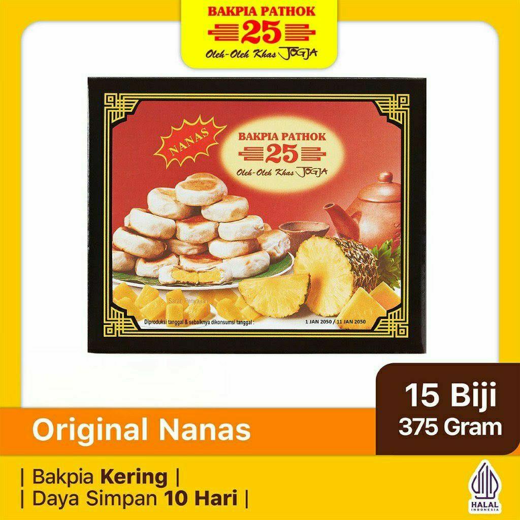 Bakpia Pathok 25 Original Nanas  Oleh-Oleh Khas Jogja_ Free Vakum