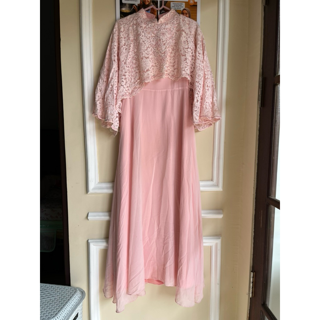 PL dress brukat pink