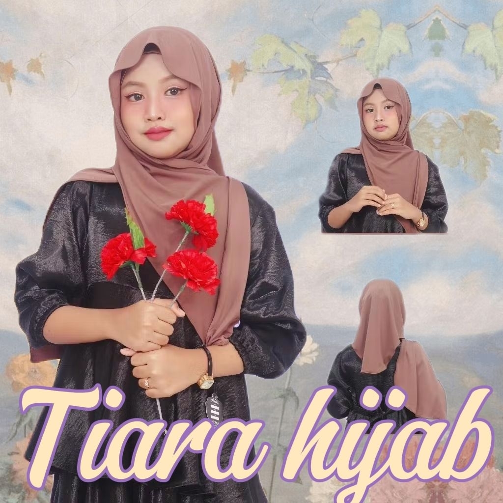 PASHMINA INSTAN INNER JERSEY OVAL NUTUP LEHER ANAK REMAJA 2in1  5-12th / hijab anak SD  Remaja tangg