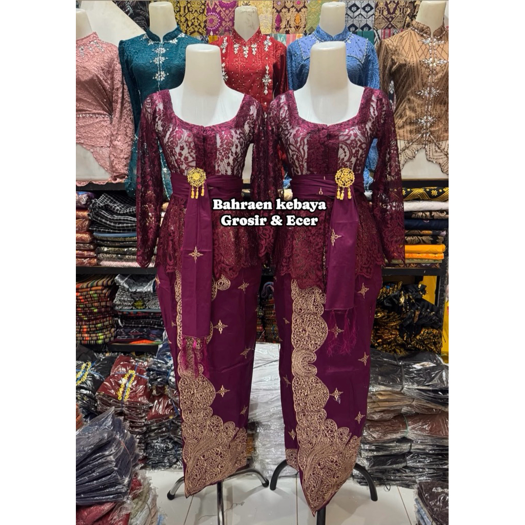 kebaya brokat glossy model Sabrina ,kebaya modern,kebaya Bali ,kebaya nyongkolan sasak