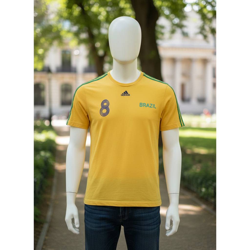 Kaos Jersey Adidas Brazil Original – Baju Bola Kuning Sporty Pria