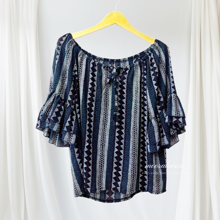 MOSCOW VINTAGE BOHEMIAN RUFFLE SLEEVES BLOUSE KOREAN STYLE READY BANGKOK PREMIUM COLLECTIONS BKK