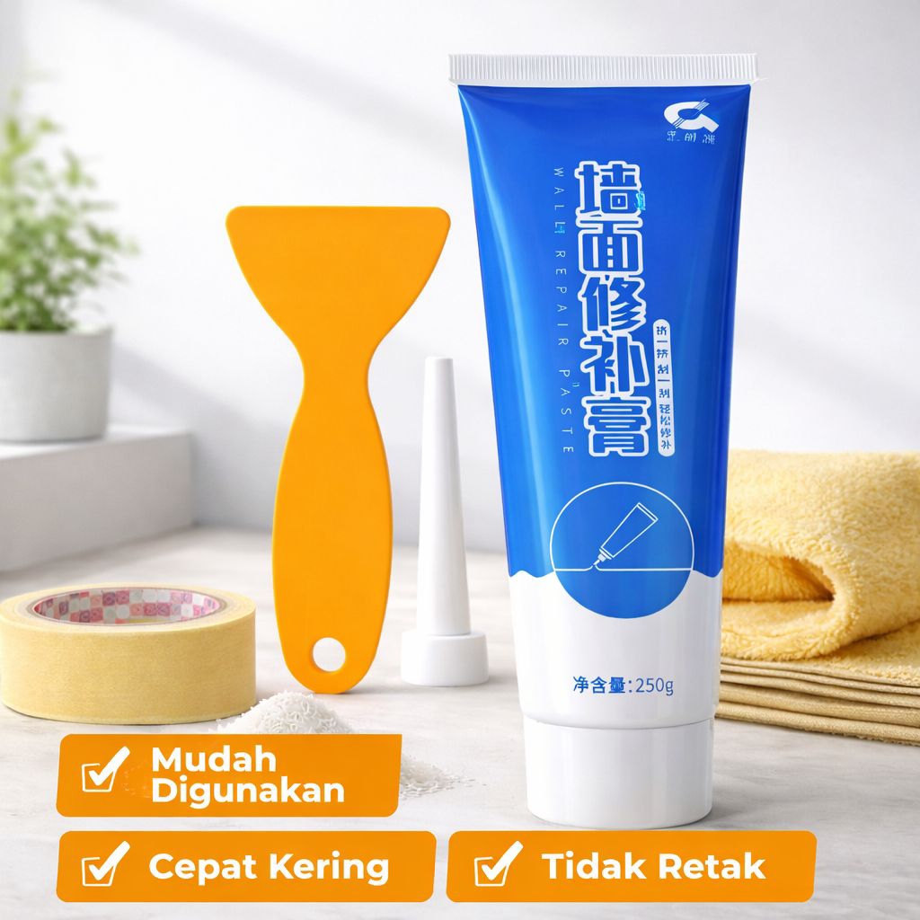 Dempul Tembok Retak Wall Repair Paste Kit Perbaikan Tembok Retak & Bolong Dempul Tembok Instan Cepat