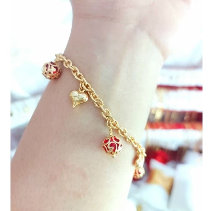 Gelang rantai permata merah