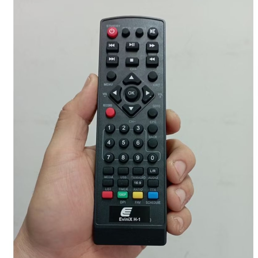 Remote Remot Set Top Box STB DVB-T2 Evinix H1-264 H-Neo H1-Max Pengganti Tanpa Setting Digital TV