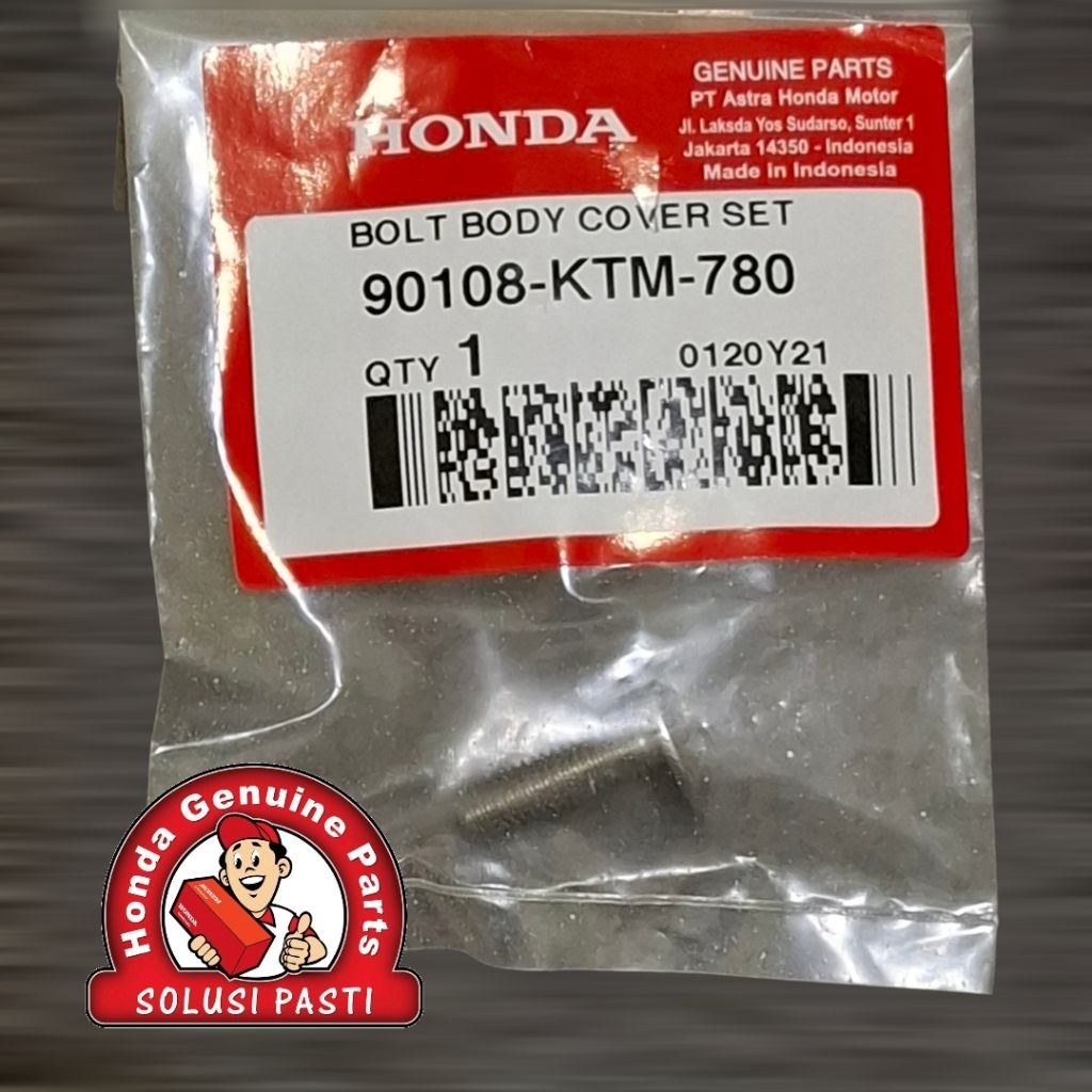 Baut Body Tebeng Drat 10 Panjang 2.4 Cm Karisma Supra X  125 old. 100% ORIGINAL AHM 90108KTM780