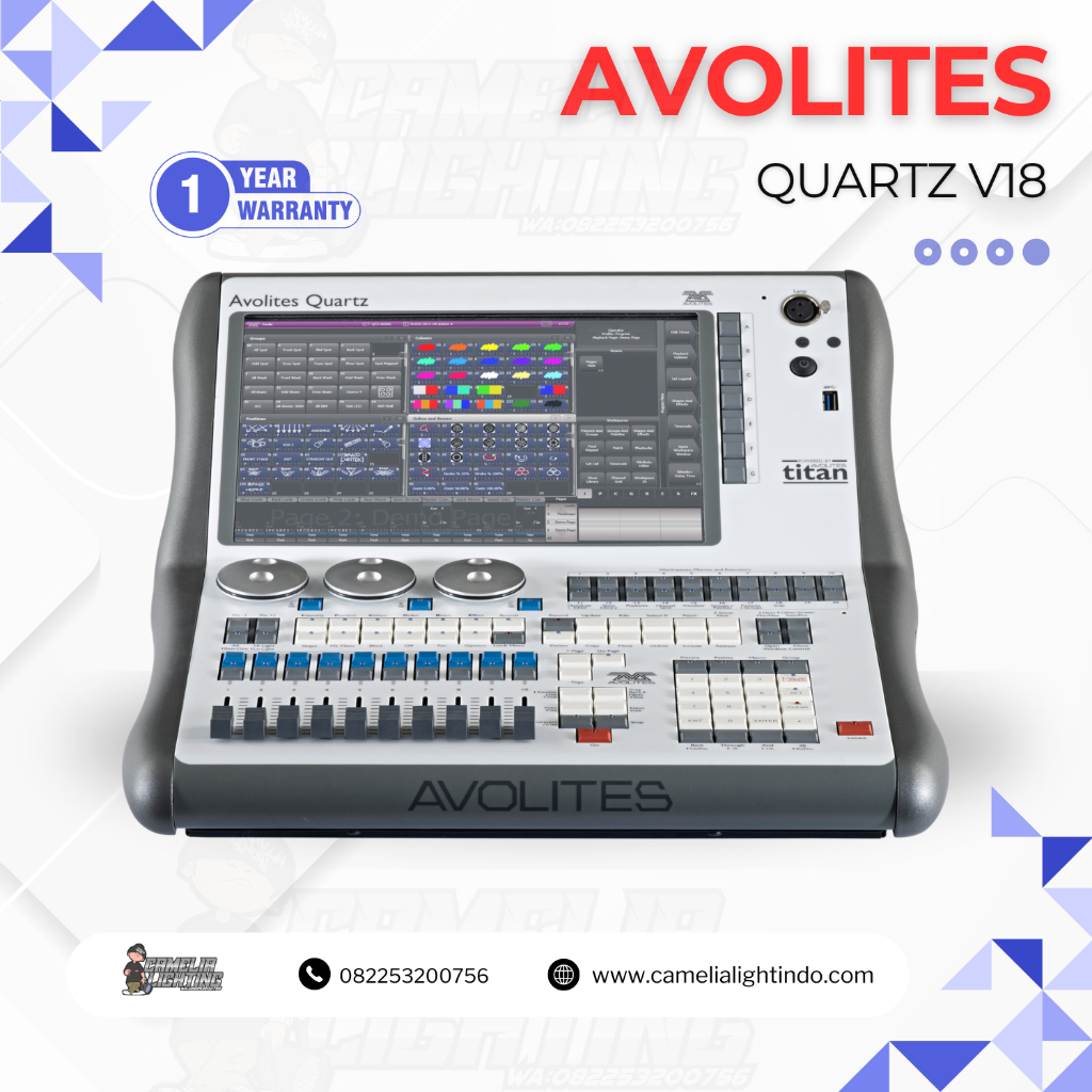 Avolites Titan Quartz Mini V18 Dual System Lighting Console Mixer – Controller Lampu Profesional DMX