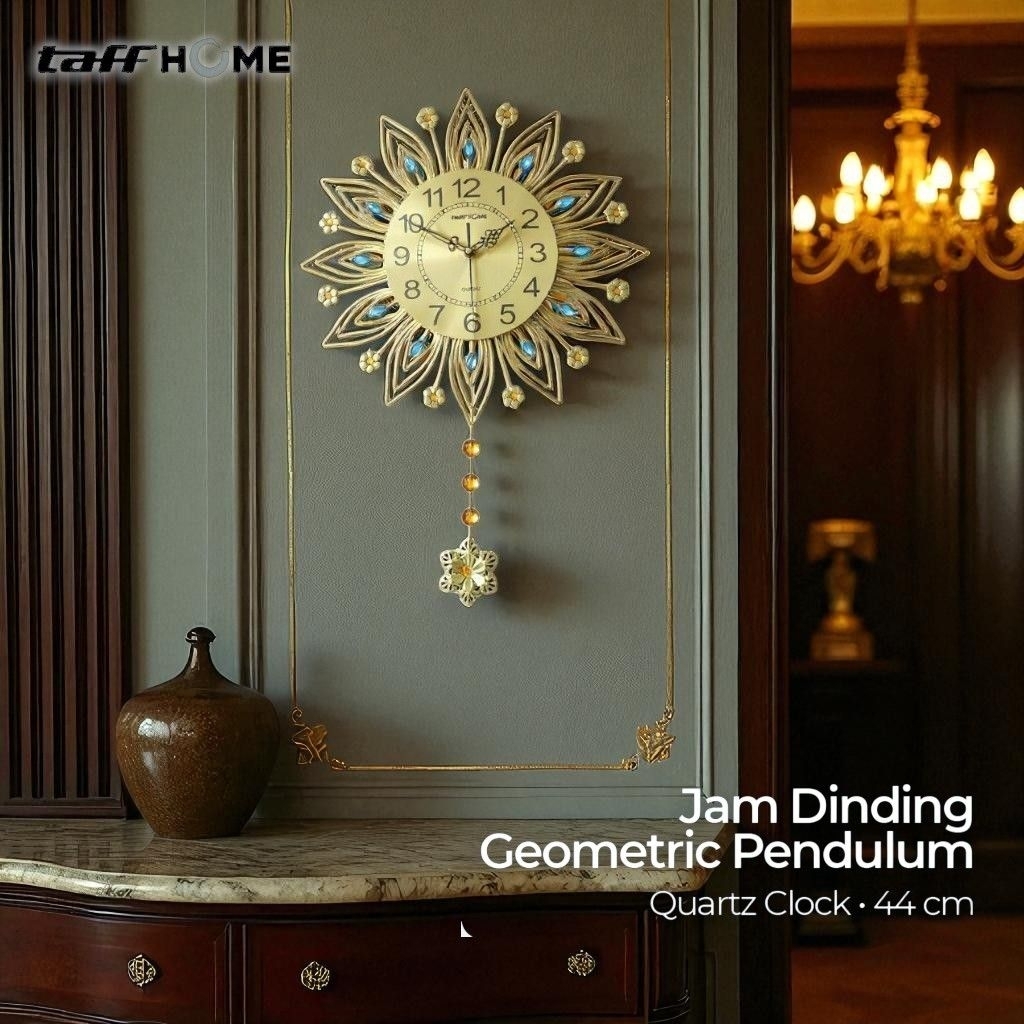 Jam Dinding Geometric Pendulum Quartz jam dinding mewah