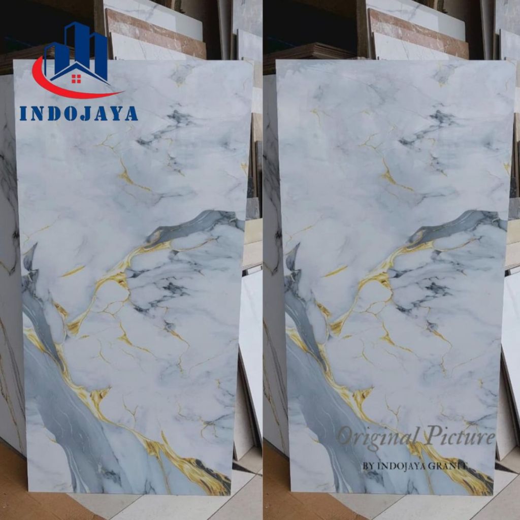 granit lantai/dinding motif marmer 60x120 mewah glass polysh kilap
