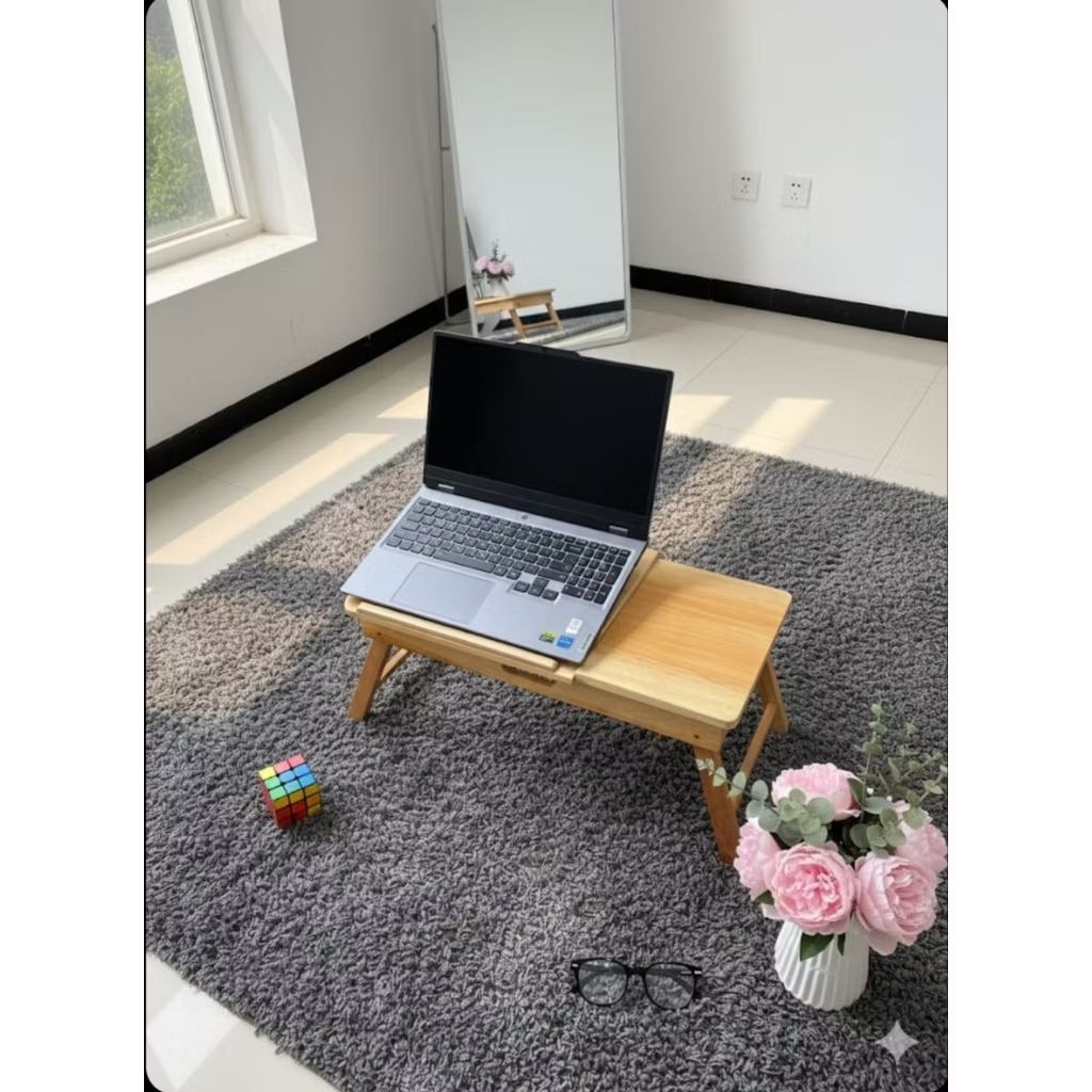 Meja Belajar Lipat Laptop | Kayu Solid