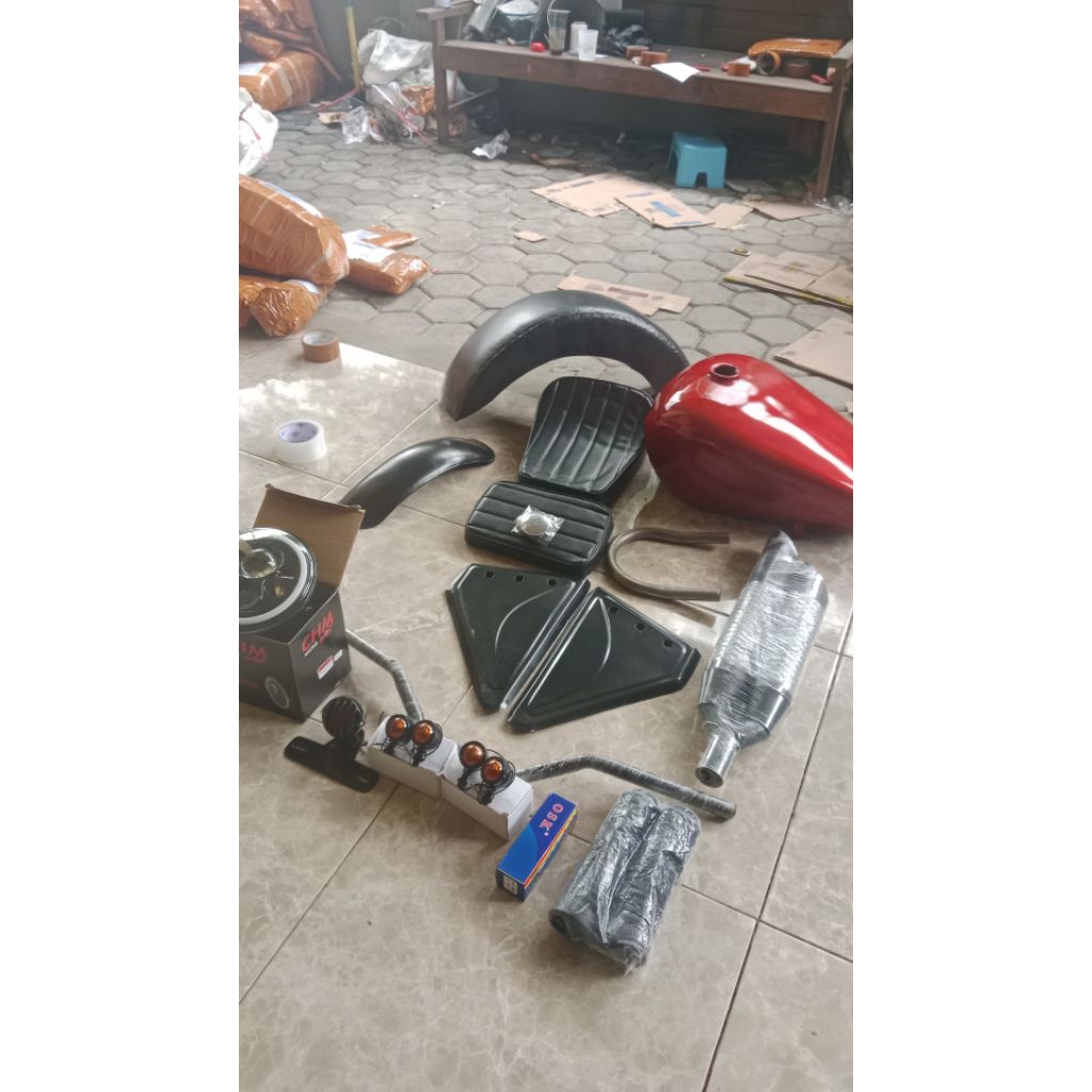 Paket Bobber pnp tiger byson gl scorpio Paket Tangki Motor