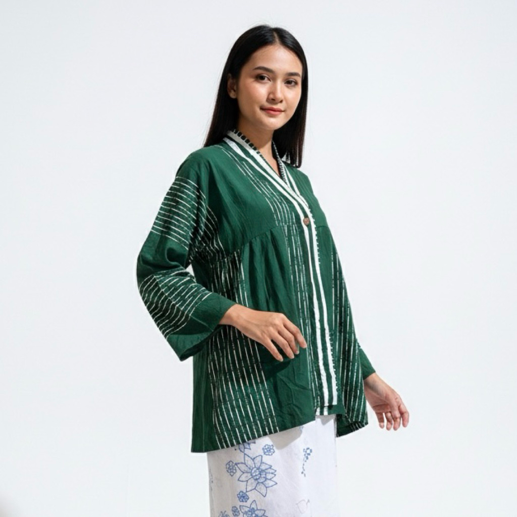 Outer Batik Lengan Panjang Wanita Modern Allsize Jumbo Ld 130cm Bahan Rayon Premium Cap Handmade Sol