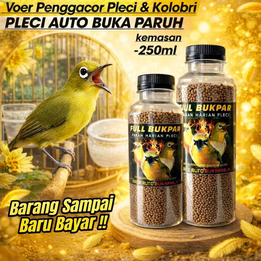 250ML FULL BUKPAR pakan harian pleci ciblek tledekan dll murai batu Kacer cucak ijo kenari branjanga