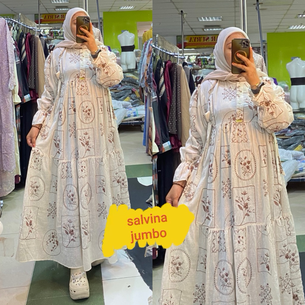 Gamis salvina terbaru katun import