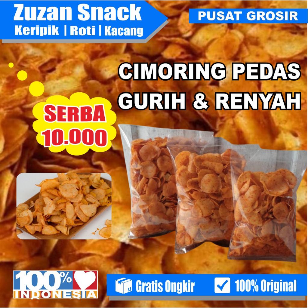 Cimoring Pedas Gurih Daun Jeruk 250gr - Cireng Kering Renyah Murah