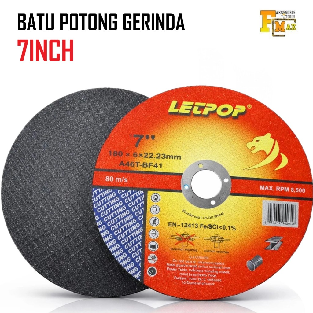 Batu Gerinda Potong 7inch x 1.6mm Mata Gerinda Mesin Potong Besi Cut Off Wheel