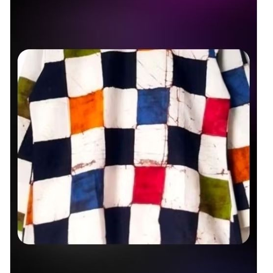 kain bahan kotak batik cap rok