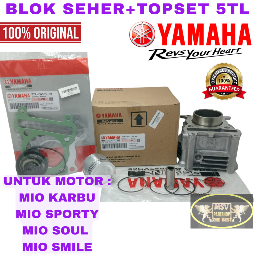 ORI BLOK SEHER +TOPSET YAMAHA KODE(5TL-5LW-E2170-00) ORIGINAL ASLI YAMAHA MIO LAMA /SMILE/ SPORTY/ M