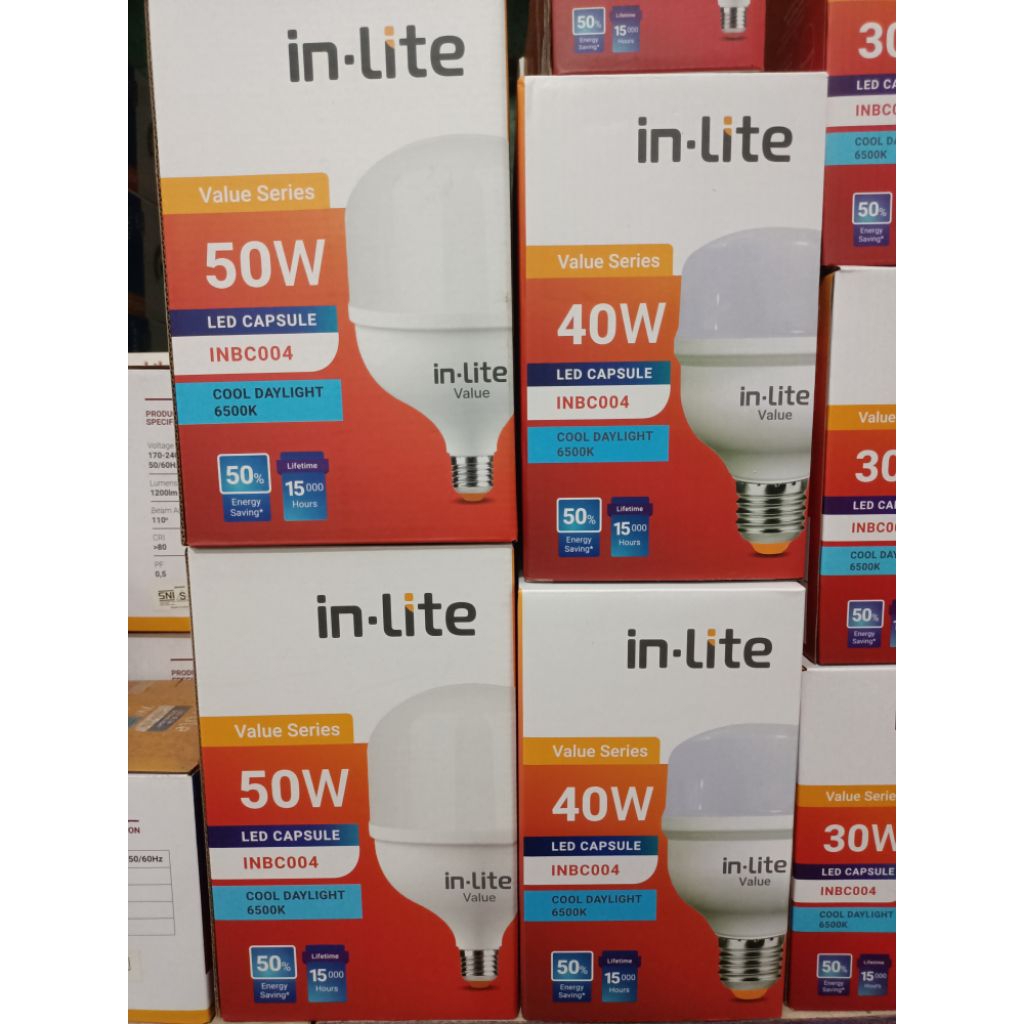 LAMPU LED KAPSUL 40 WATT 50 WATT PUTIH