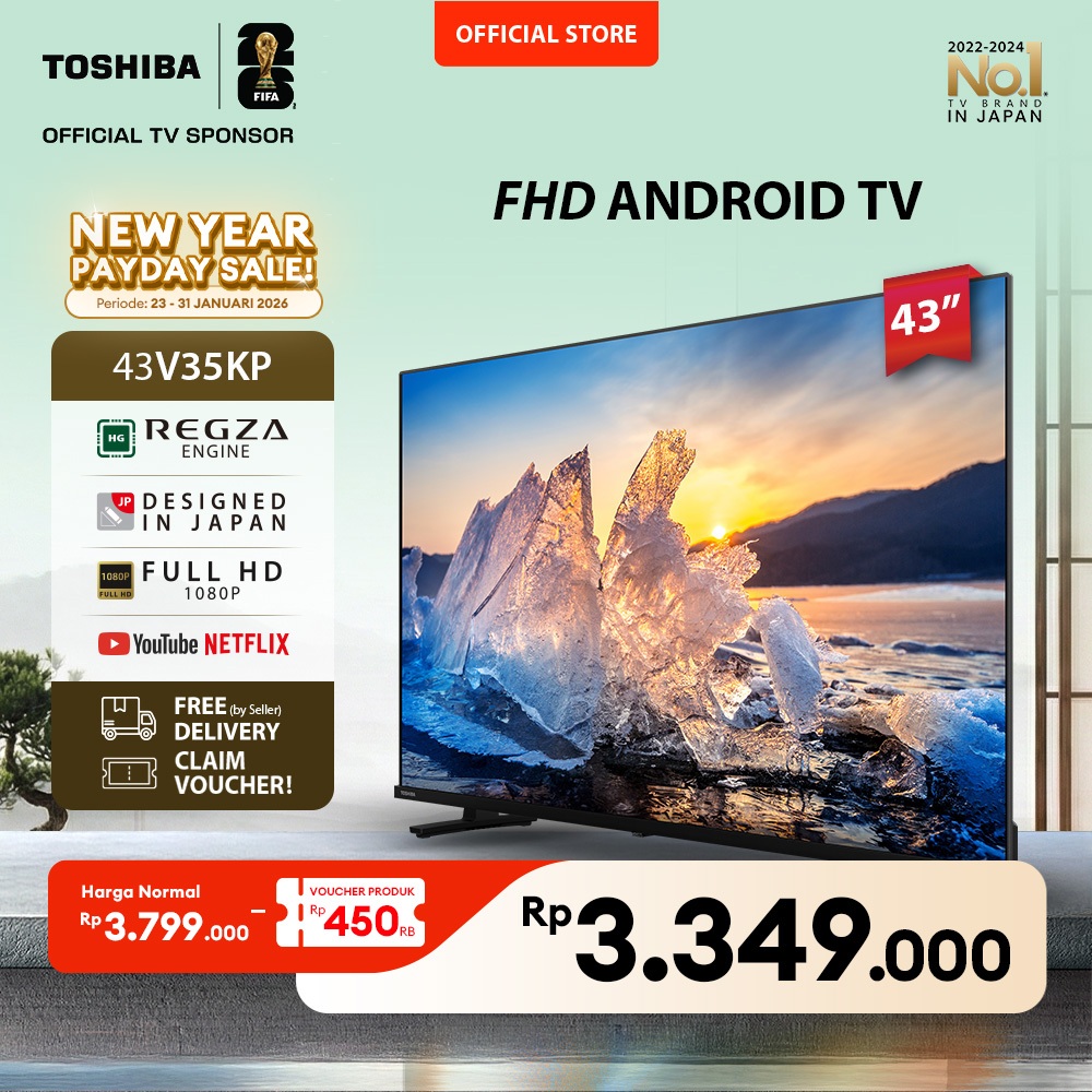 [FREE BRACKET] Toshiba TV 43" FHD Google TV - Google Assistant Netflix Disney+ Youtube Dolby Audio W