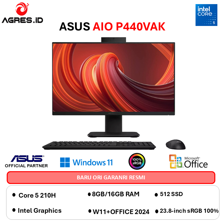 ASUS AIO P440VAK CORE 5 210H - RAM 32GB 512GB W11+OHS 23.8FHD -B5152WS