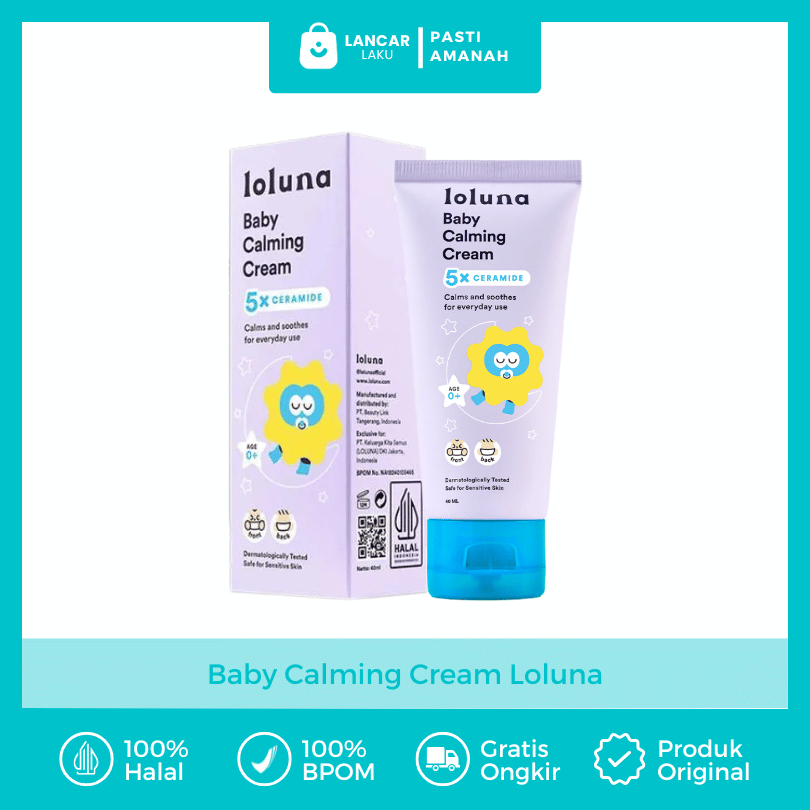 Loluna Baby Calming Cream Bayi Diapers Balsem Untuk Flu Dan Batuk Pilek Hidung Tersumbat Ruam Popok