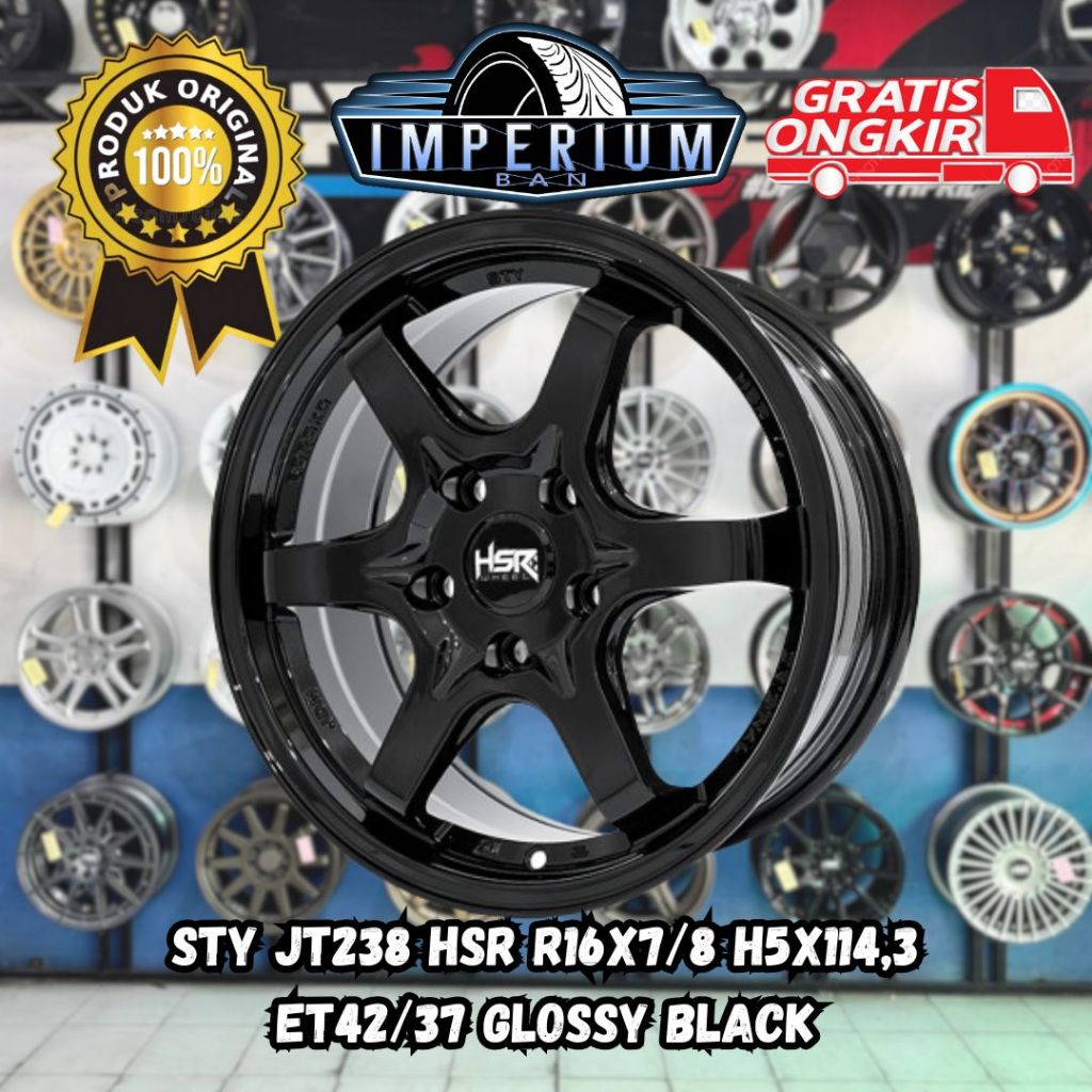 Velg Racing Model TE37 HSR STY Ring 16 Lebar 7/8 inc Lubang 5 Pelek Mobil Innova Xpander Rush Xover