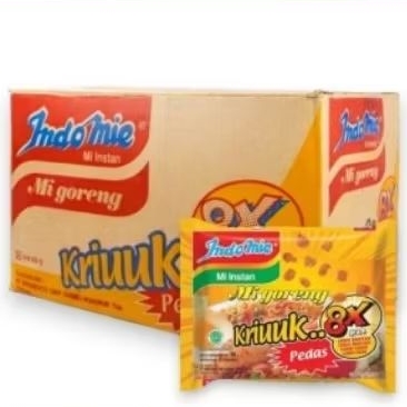 Indomie Goreng Kriuk Pedas 90 Gram 1 Dus 40 Pcs - Sensasi Pedas, Tekstur Kriuk Indomie Kriuk Pedas