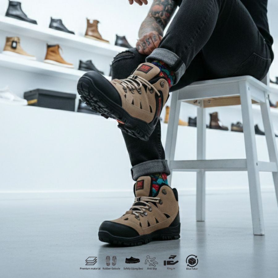 HOT DEALS Sepatu Safety Boots Pria Karrimore Tracking - Sepatu safety Karimor Summit Hiking - Sepatu