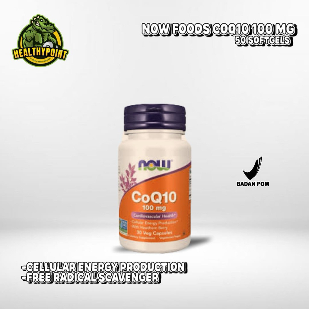 NOW Foods COQ 10 100 MG 50 Softgels Vitamin Tambahan Untuk Kesehatan Jantung
