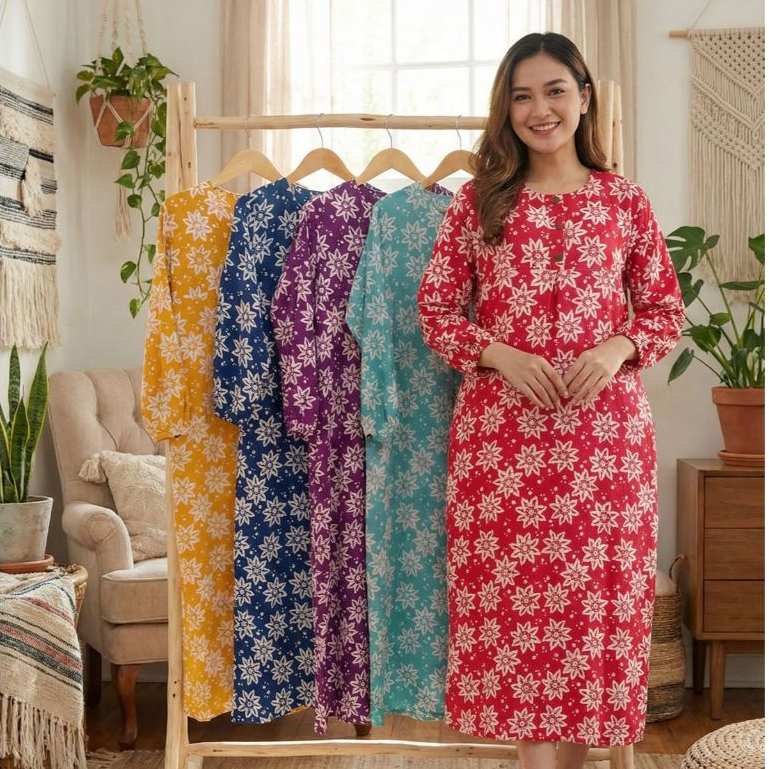 CITRA Homedress MGM - Homedress Batik Cap Pekalongan Premium Batik Cap Daster Lowo Resleting Daster 
