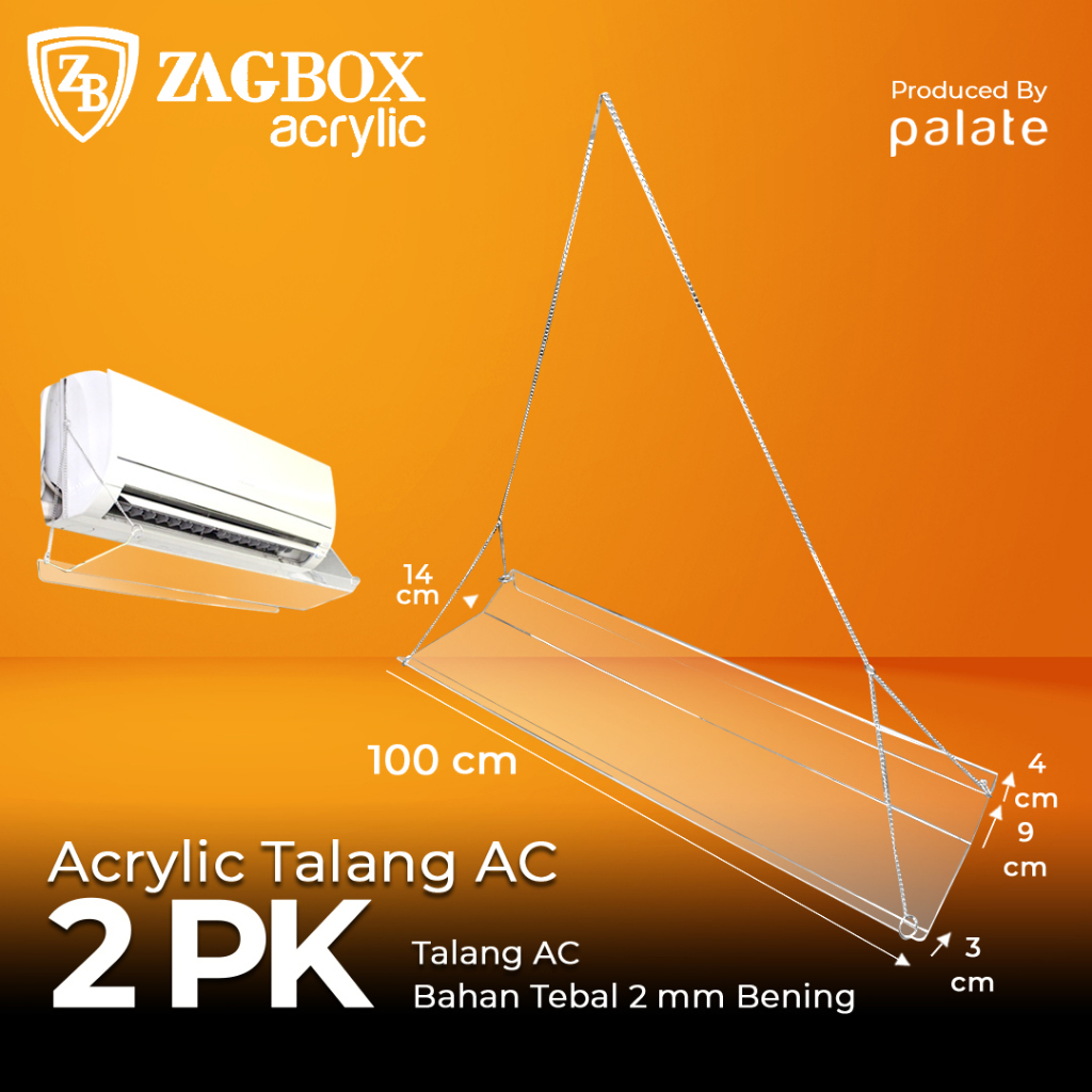 AKRILIK AKSESORIES PENAHAN HEMBUSAN AC 2PK / AKRILIK TALANG AC 2PK  - 2MM+DUS