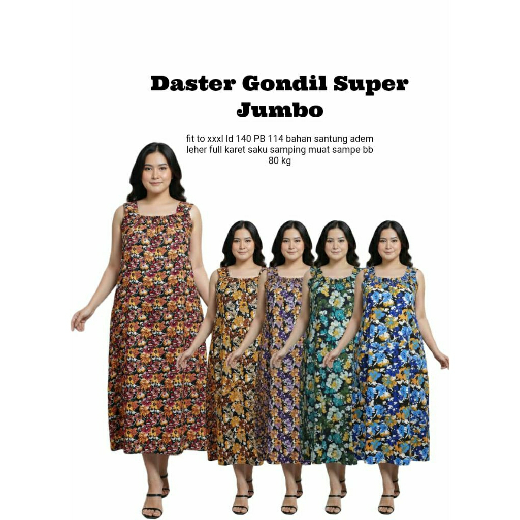 Daster gondil Super Jumbo Ld 140/Daster kutung/Daster Jumbo Muat Sampai BB 80kg