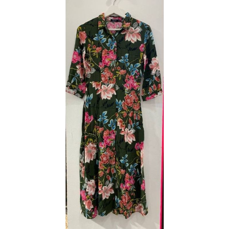 BERSHKA Floral Dress Bunga Bunga
