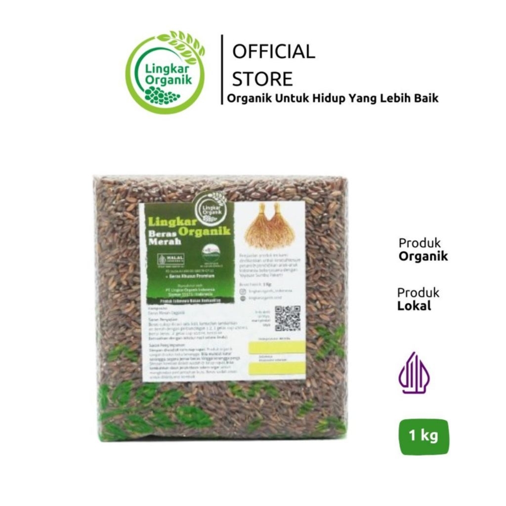 Lingkar Organik Beras Organik 1kg Pandan Wangi/Merah/Coklat