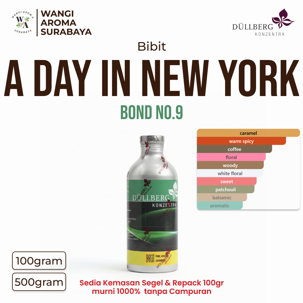 A DAY IN NEW YORK DULLBERG - BIBIT PARFUM - INSPIRED BOND NO.9 - SEGEL & REPACK 100G & 500G